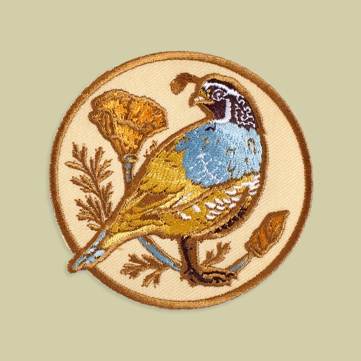 Patch - California Quail & Poppies