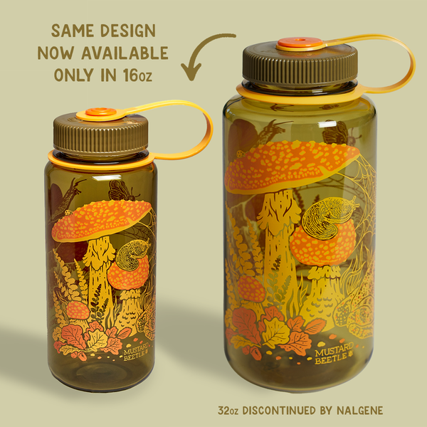 16oz Nalgene Water Bottle -  Toad & Mushrooms