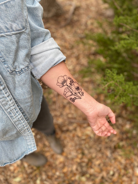 Temporary Tattoo (2-Pack) - Golden Poppy