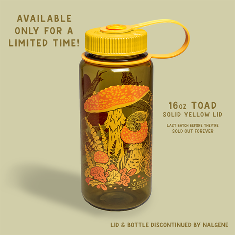 16oz Nalgene Water Bottle -  Toad & Mushrooms
