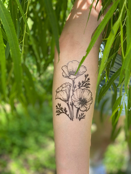 Temporary Tattoo - Golden Poppy