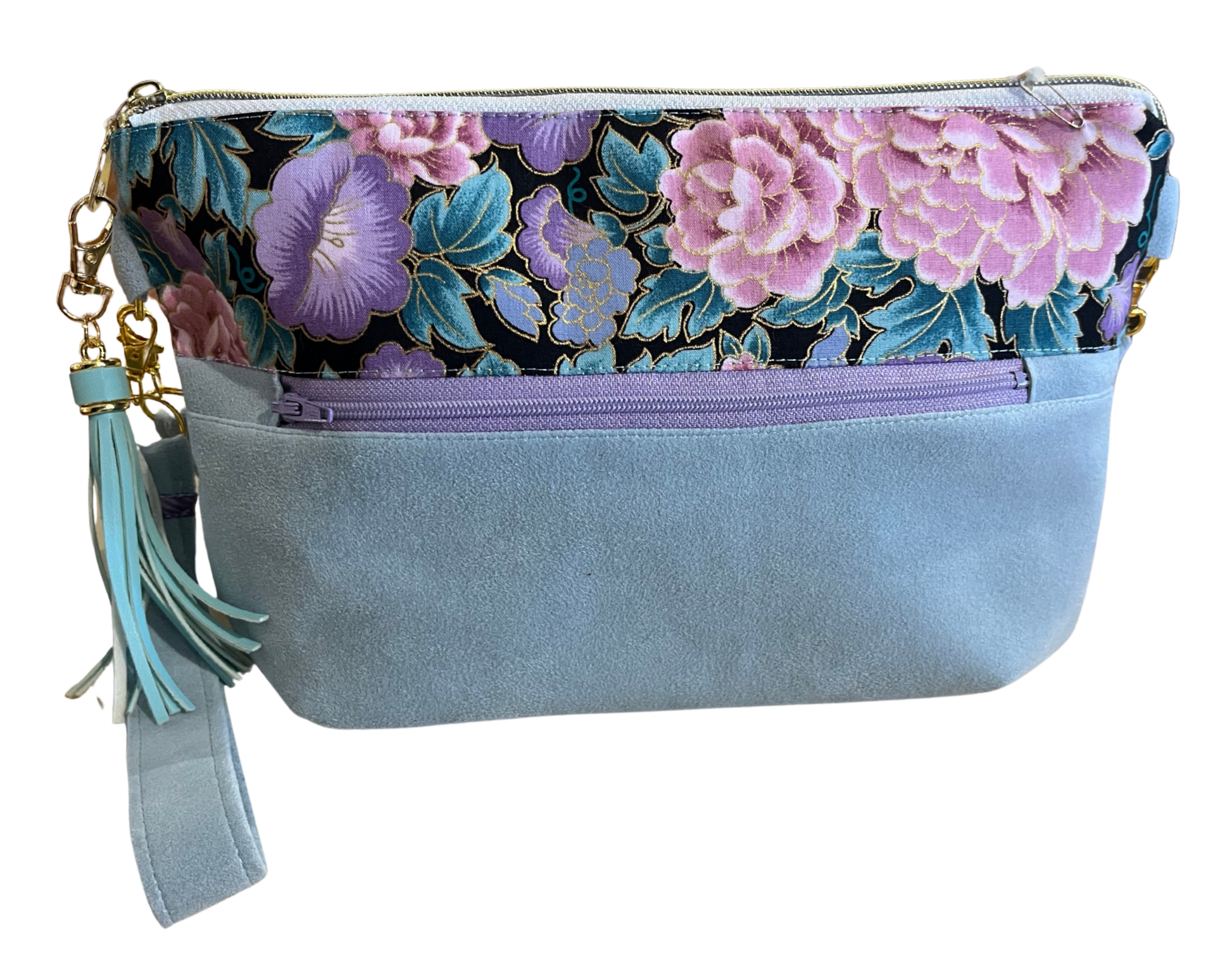 LR | Blue Suede w Floral Bag