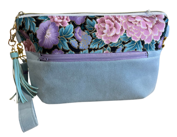 LR | Blue Suede w Floral Bag