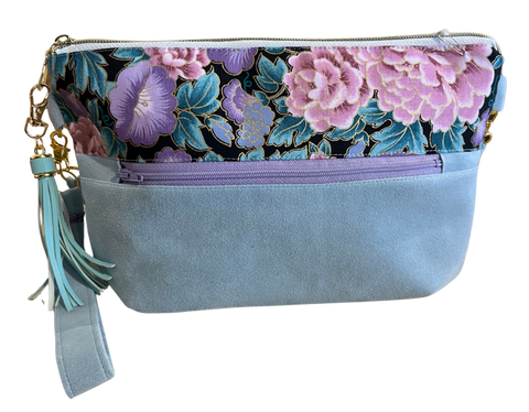 LR | Blue Suede w Floral Bag
