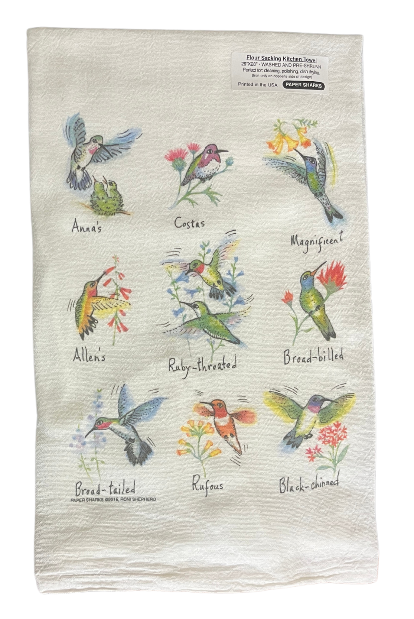 Flour Sack Towel - Hummingbirds