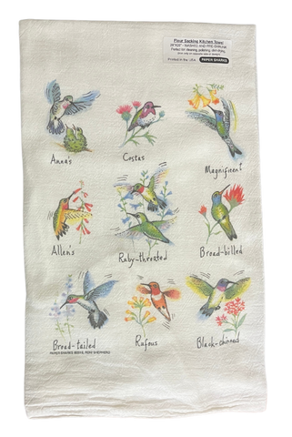 Flour Sack Towel - Hummingbirds