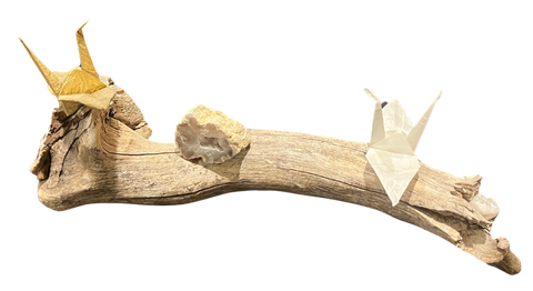 CYM | Origami on Driftwood w Geodes