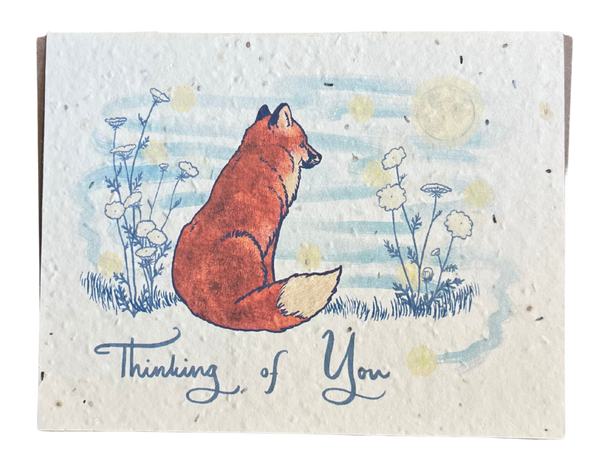 Plantable Fox in Thought Card