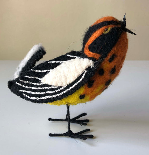 Charley Harper Felt Blackburnian Warbler