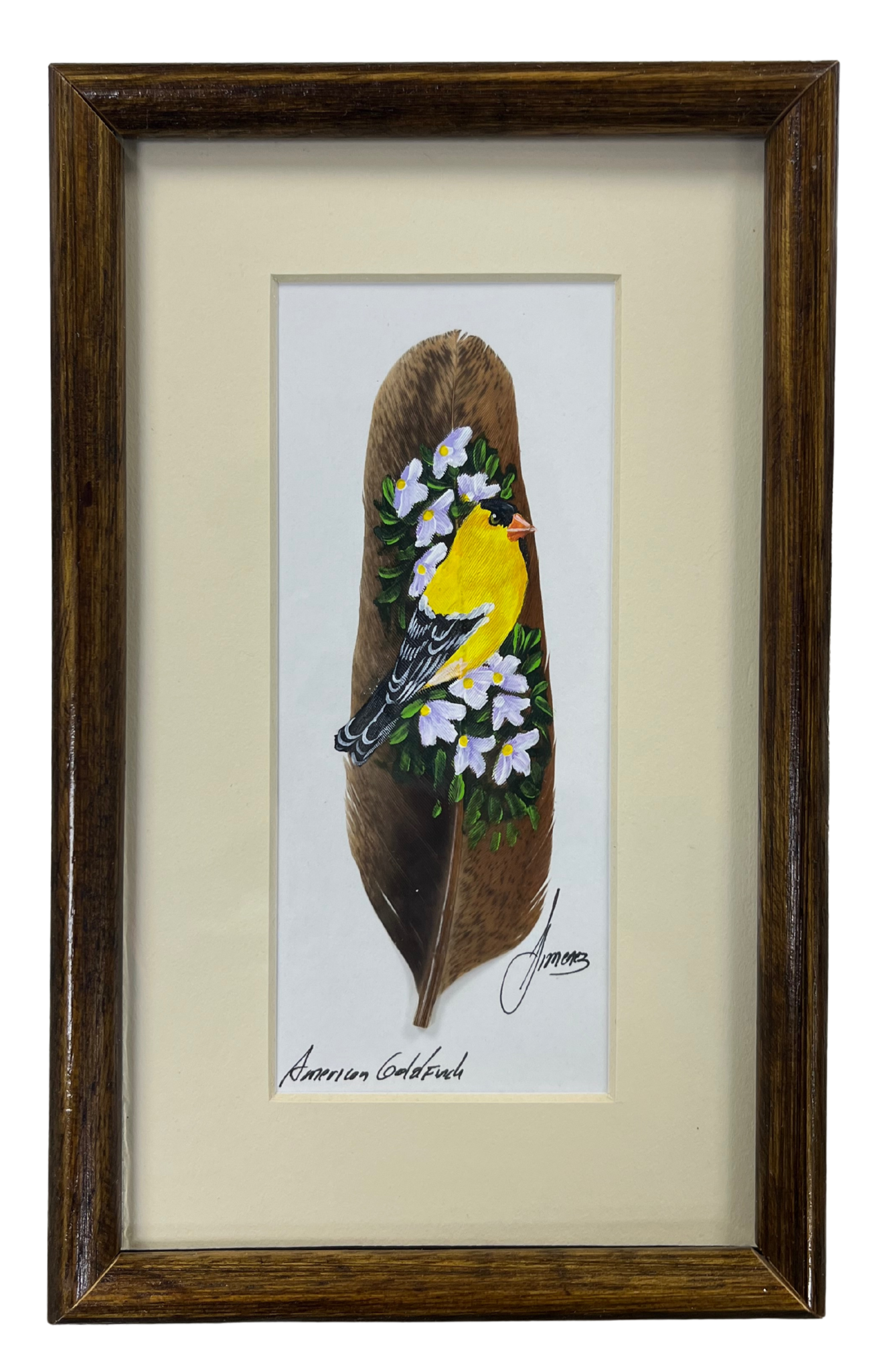 Feather Art - American Goldfinch