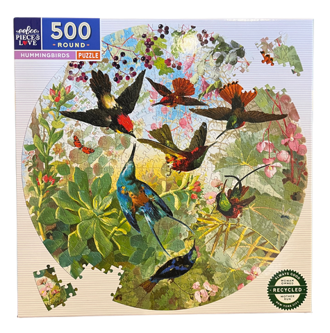 500 Piece Round Puzzle - Hummingbirds