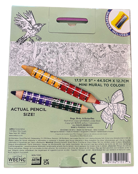 8 Biggie Colored Pencils - Bird & Butterfly