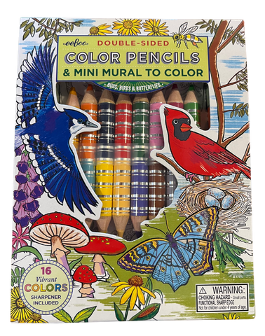 8 Biggie Colored Pencils - Bird & Butterfly