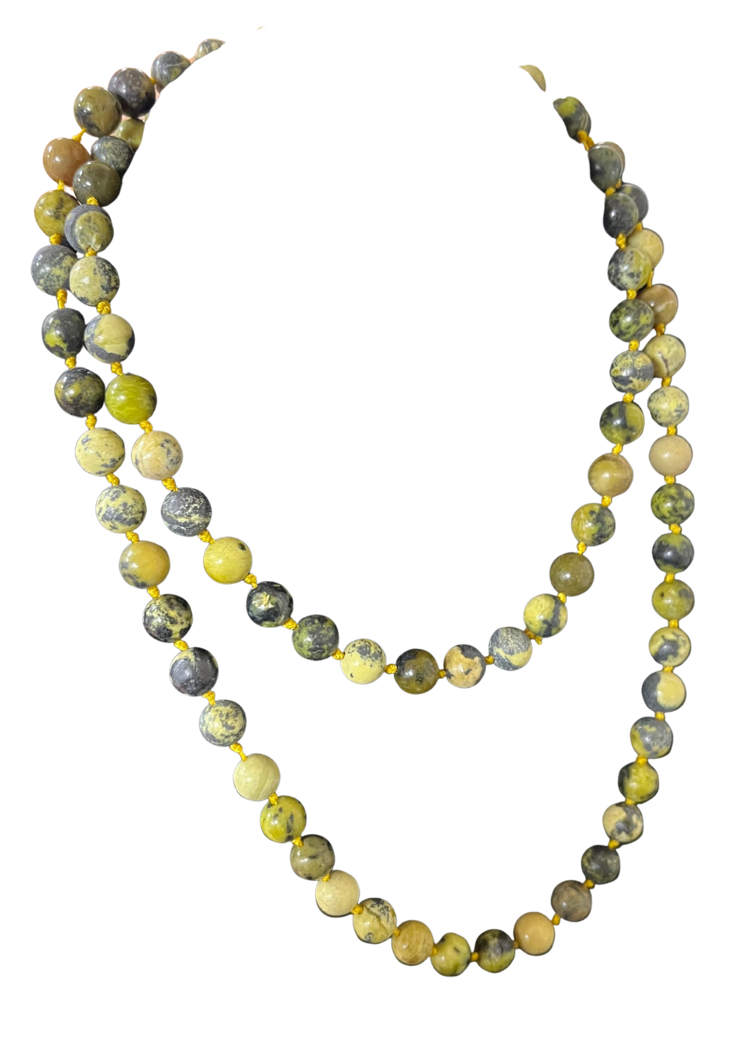 LK - Green Gray Bead 33" Necklace