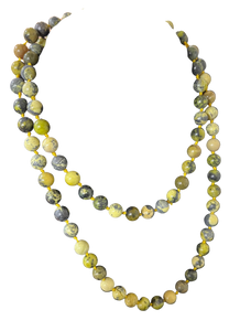 LK - Green Gray Bead 33" Necklace