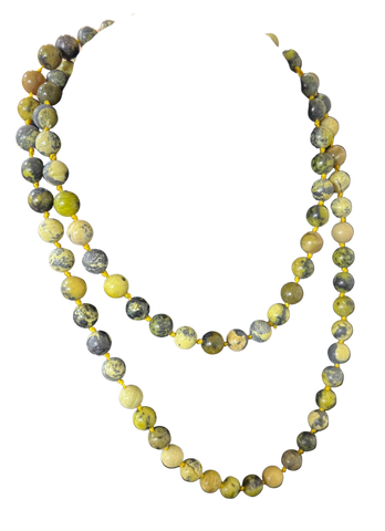 LK - Green Gray Bead 33" Necklace