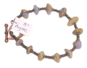 LK - TanBlue Agate Bracelet