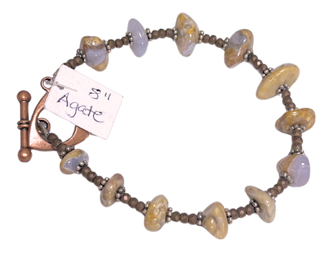 LK - TanBlue Agate Bracelet
