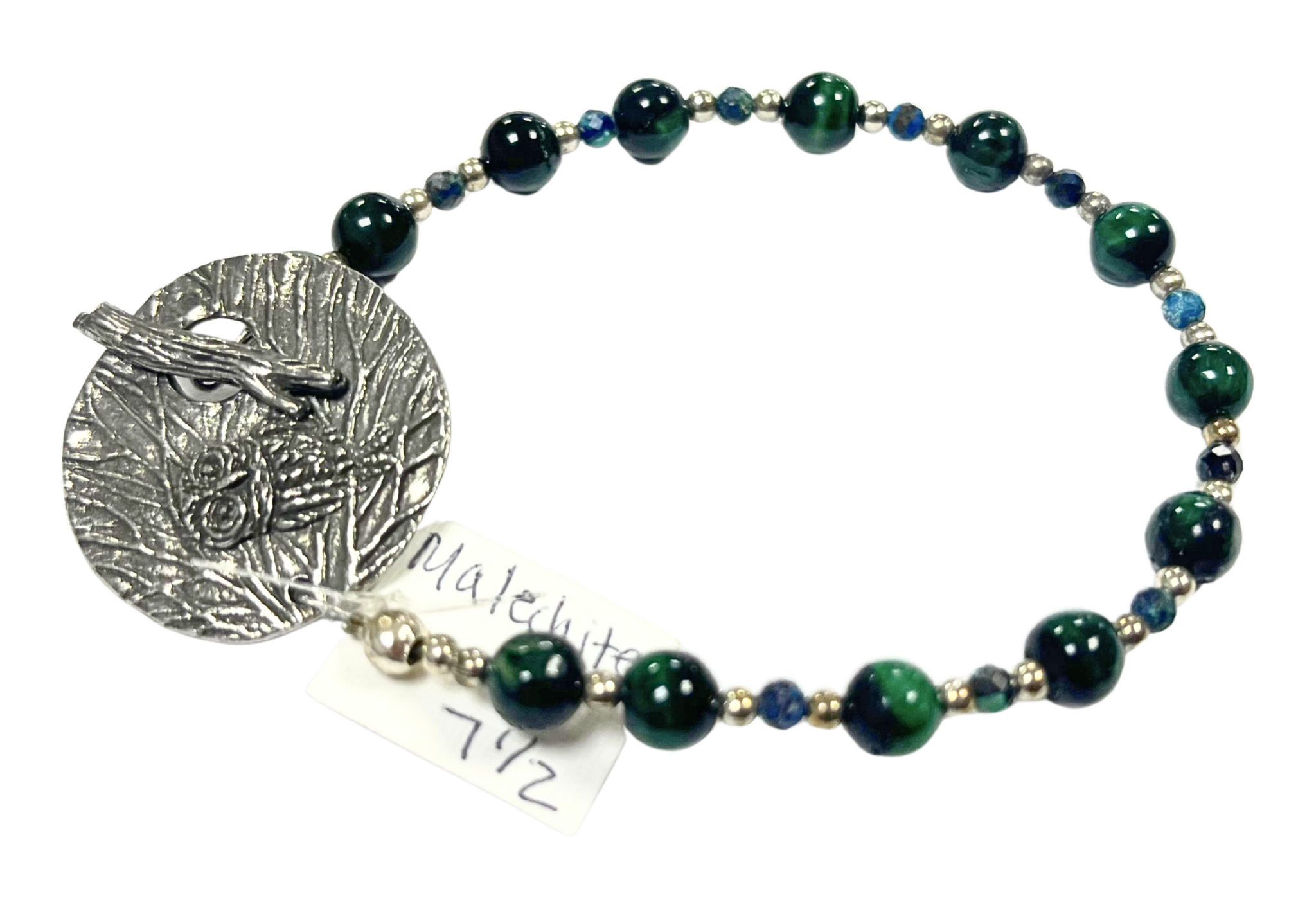 LK - Malechite Beads w Owl Clasp Bracelet