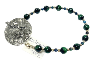 LK - Malechite Beads w Owl Clasp Bracelet