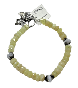 LK - Pale Green Opal Bracelet w Butterfly Clasp