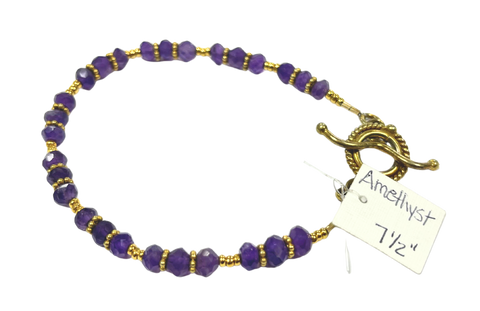 LK - Amethyst and Gold Bracelet