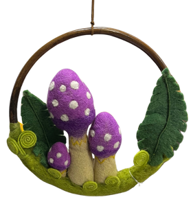 Felt Mushroom Ring - Purple