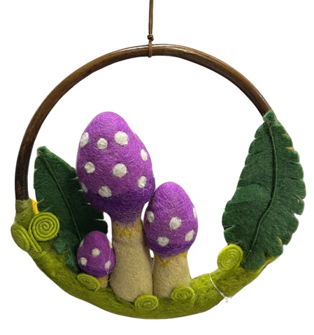 Felt Mushroom Ring - Purple