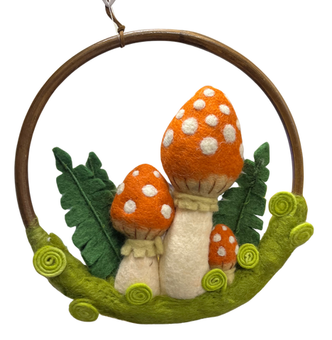 Felt Mushroom Ring - Orange