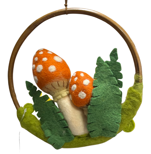 Felt Mushroom Ring - Orange