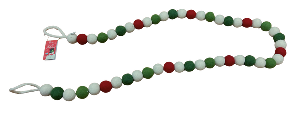 Felt Garland - White Red and Green