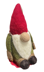 Felt Ornament - Sledding Gnome