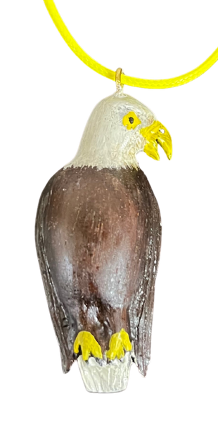 RS - Bald Eagle Wood Carved Necklace