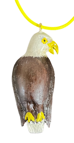 RS - Bald Eagle Wood Carved Necklace