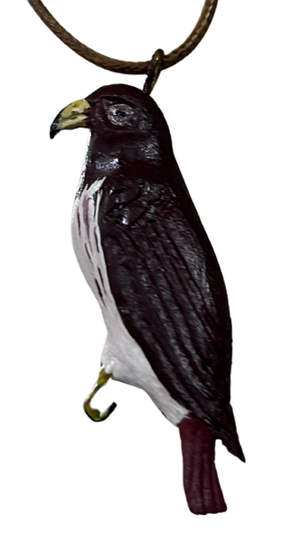 RS -  Red-Tailed Hawk Duck Wood Carved Necklace