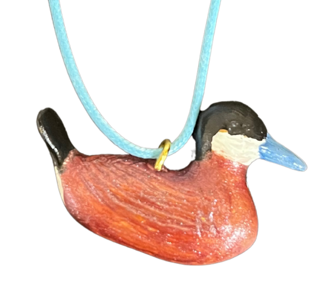 RS -  Ruddy Duck Wood Carved Necklace