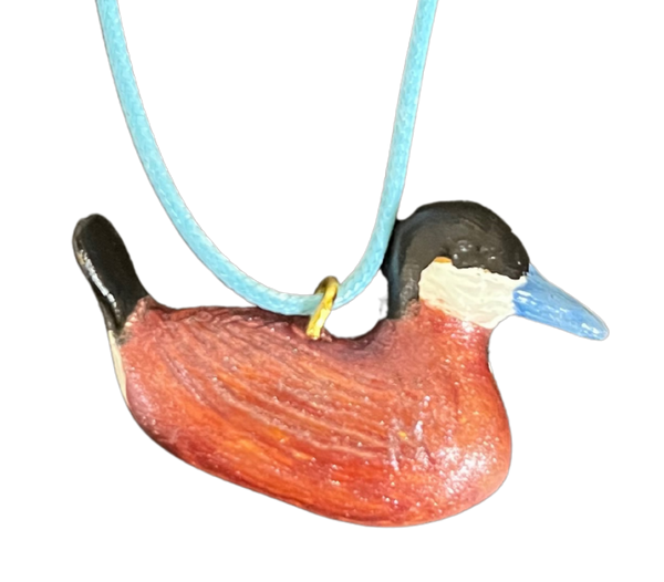 RS -  Ruddy Duck Wood Carved Necklace