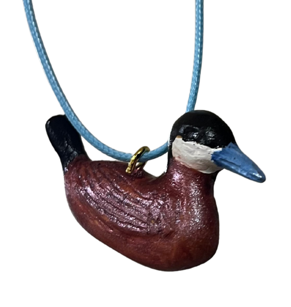 RS -  Ruddy Duck Wood Carved Necklace