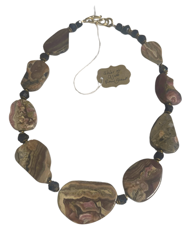 A9 - Raw Garnet and Agate Slab Necklace