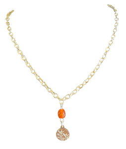 VGJ |  Silver Cali Poppy Necklace w Vintage Bead