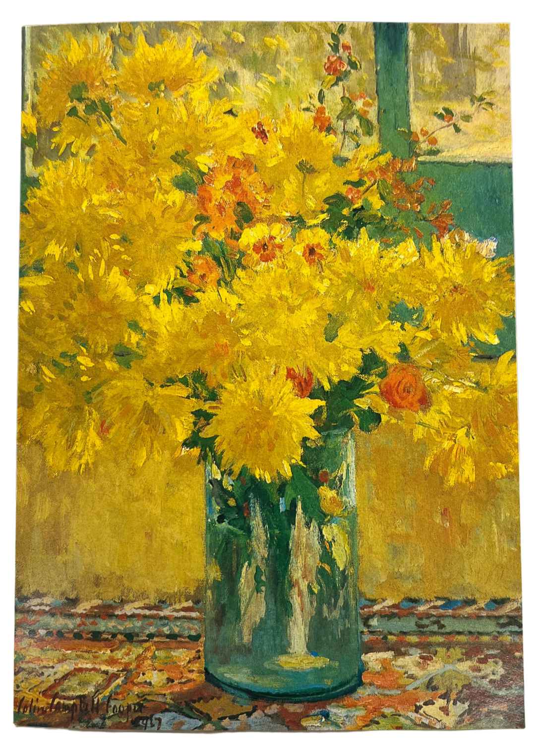 Notecard by Colin Campbell Cooper - Yellow Chrysanthemums