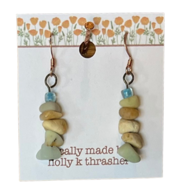 VGJ |  Tumbled Beach Pebble Stack Earrings