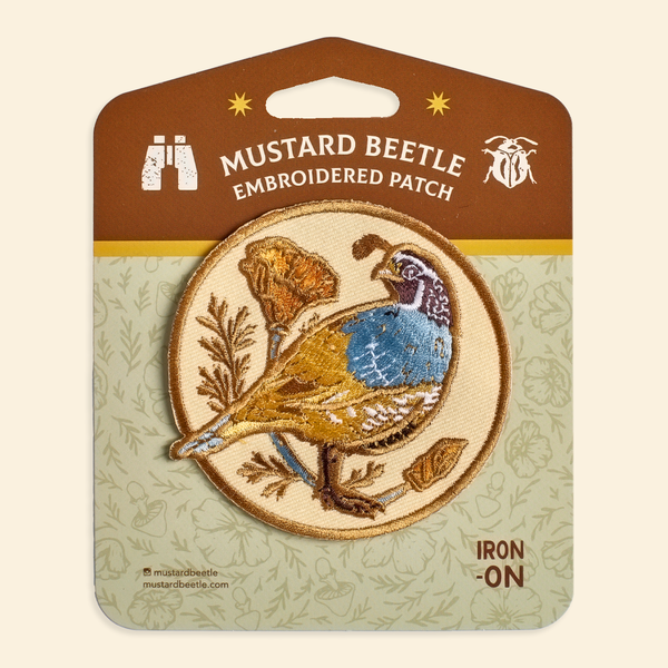 Patch - California Quail & Poppies