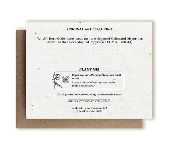 Plantable Notecard - Bat Holly