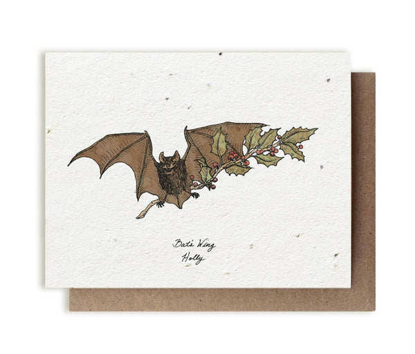 Plantable Notecard - Bat Holly